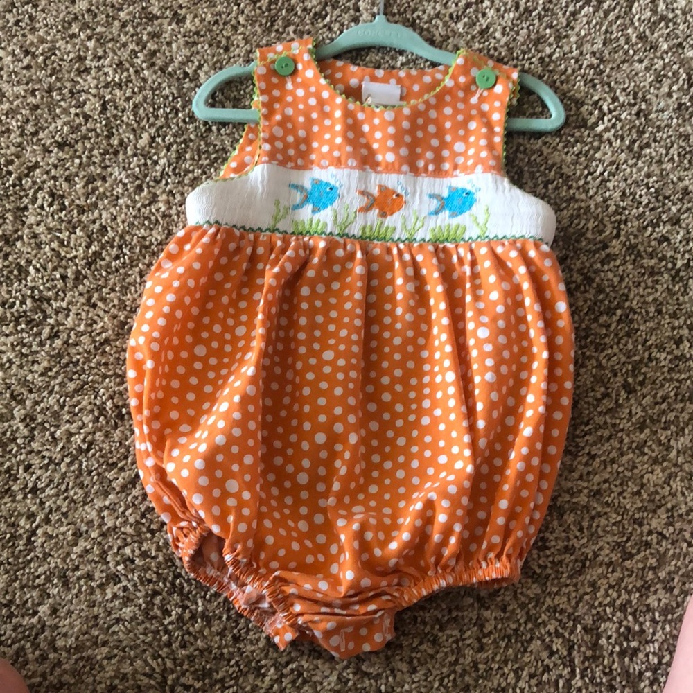 Summer Smocked Beach/ Fish Bubble 18M